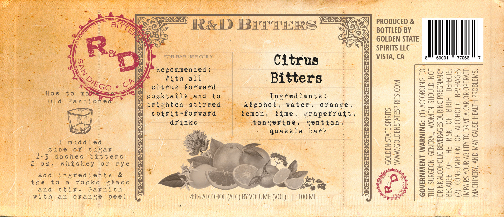 Citrus Bitters by R&D Bitters Co – Henebery Spirits, Inc.