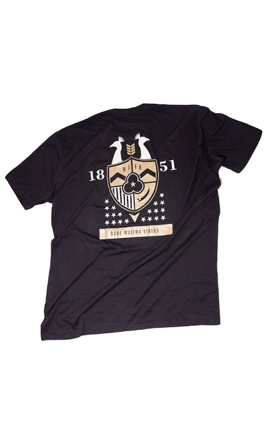 Henebery Short Sleeve Mens Peacock Logo - Black