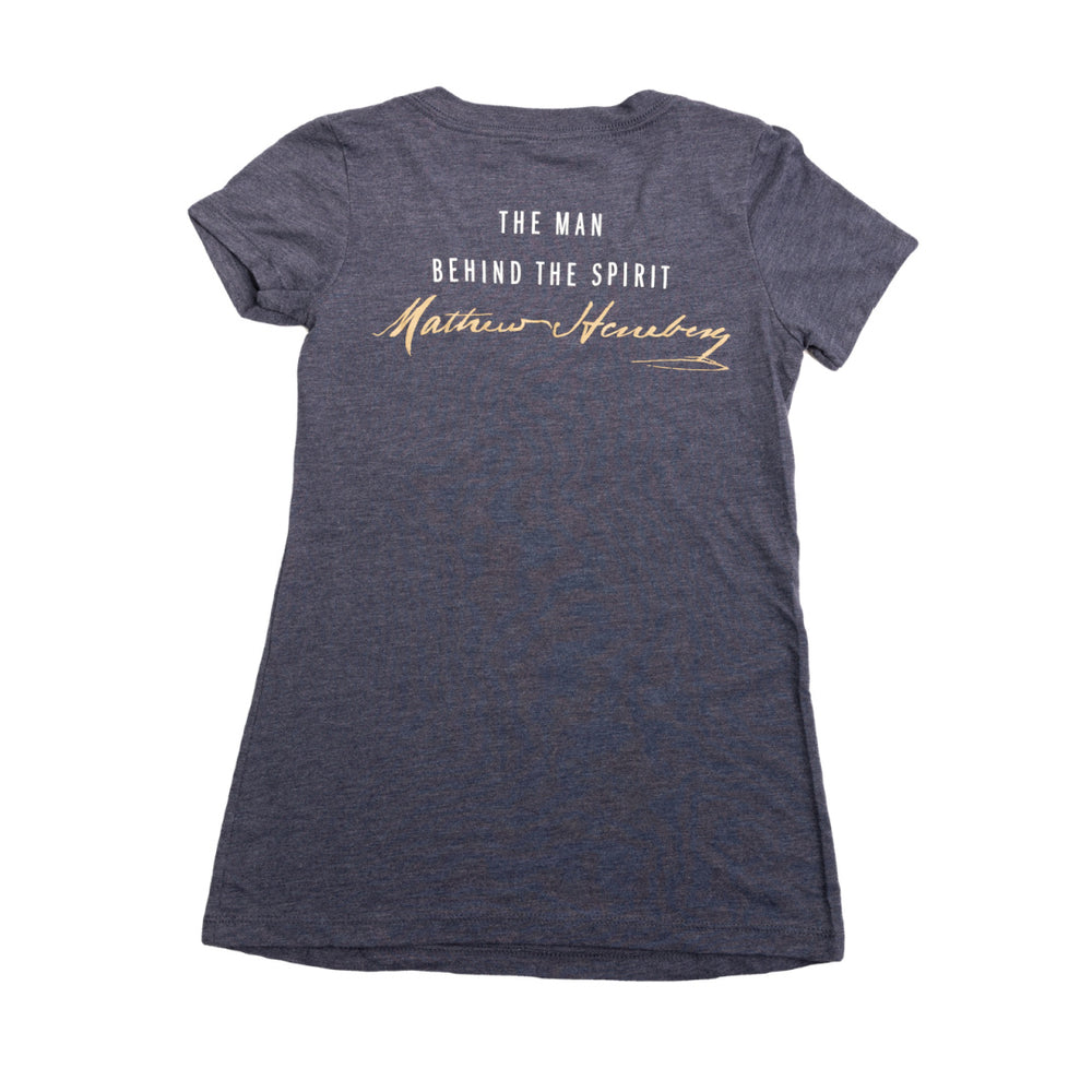 Henebery Short Sleeve Womans V-neck - Navy