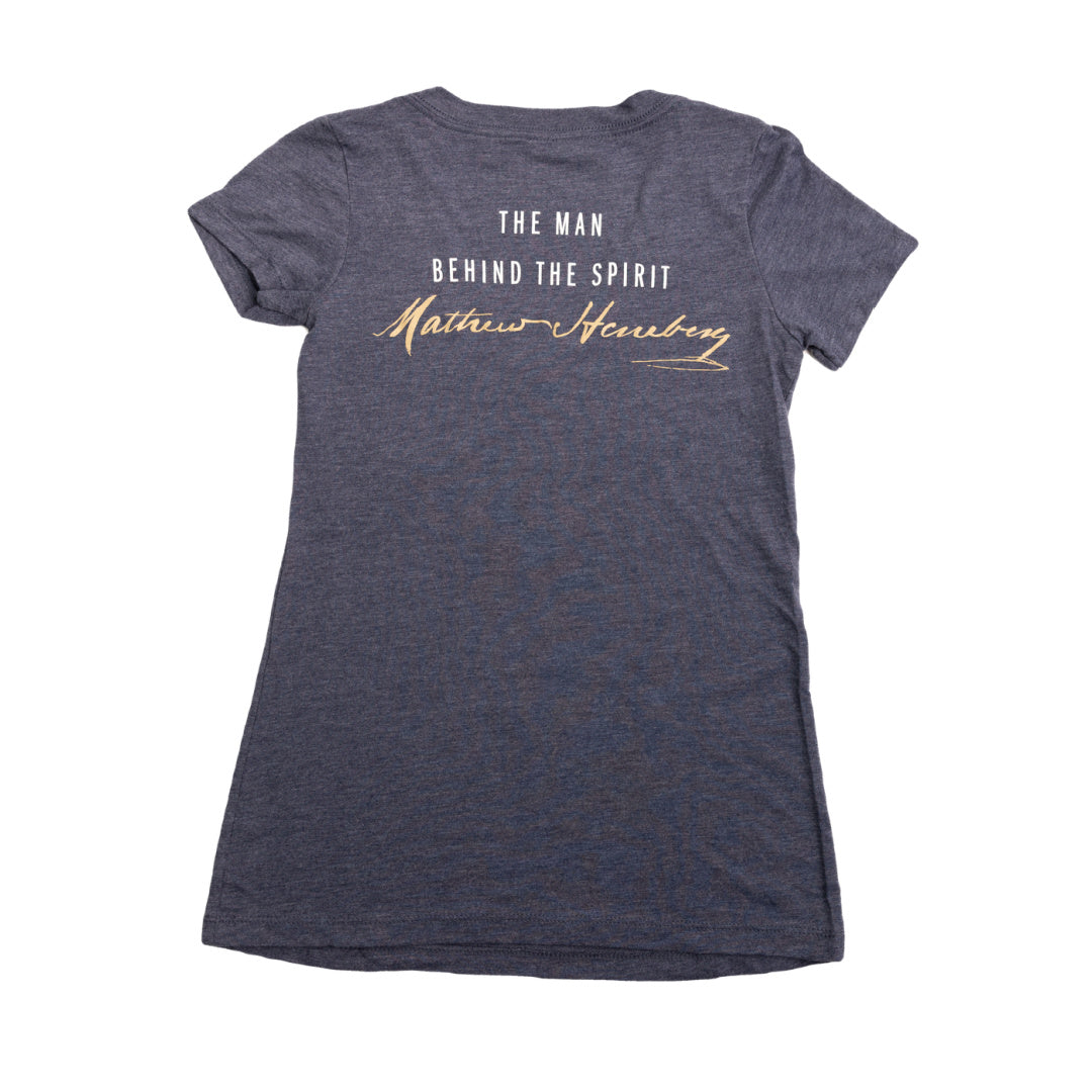 Henebery Short Sleeve Womans V-neck - Navy