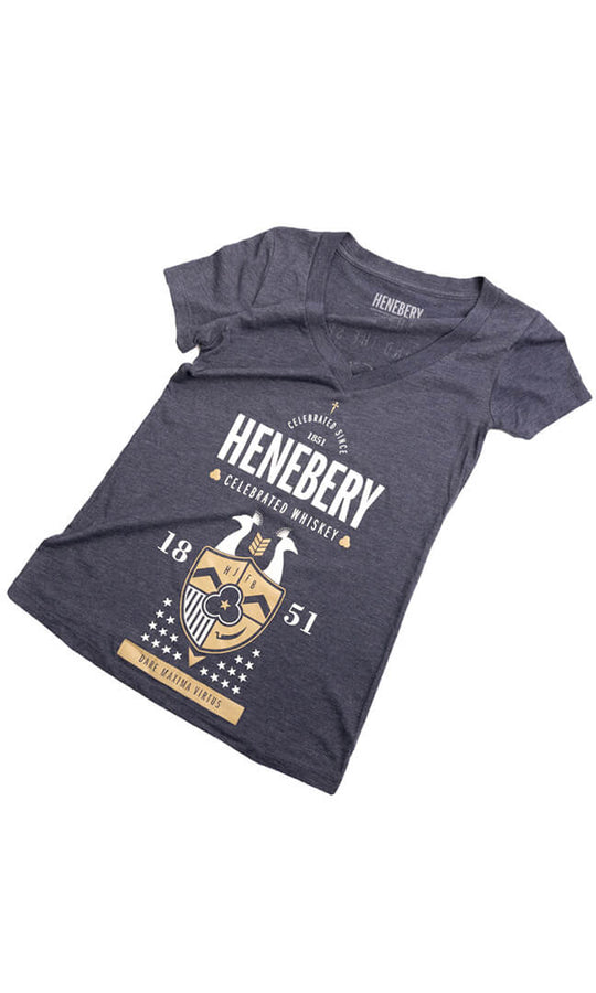 Henebery Short Sleeve Womans V-neck - Navy